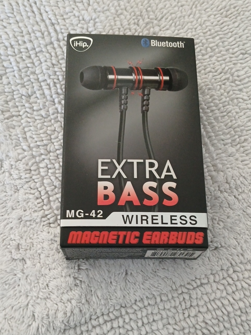 h.i.p. MG-42 Wireless Magnetic Earbuds - Black with Red Accents